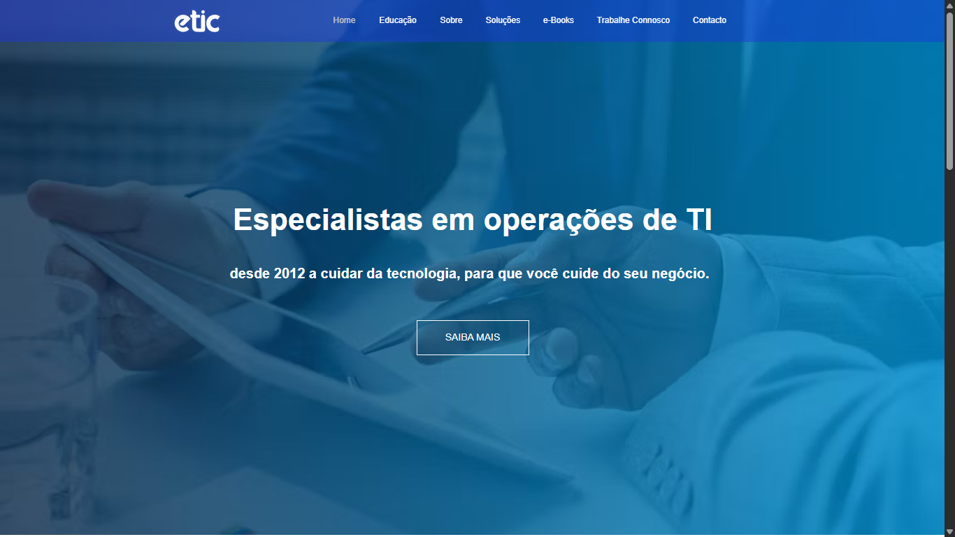 Versão clássica do site ETIC